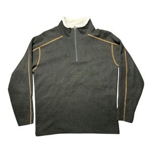 Kuhl Alfpaca Fleece Sweater Mens XL Gray 1/4 Zip Mock Neck Pullover Outdoor